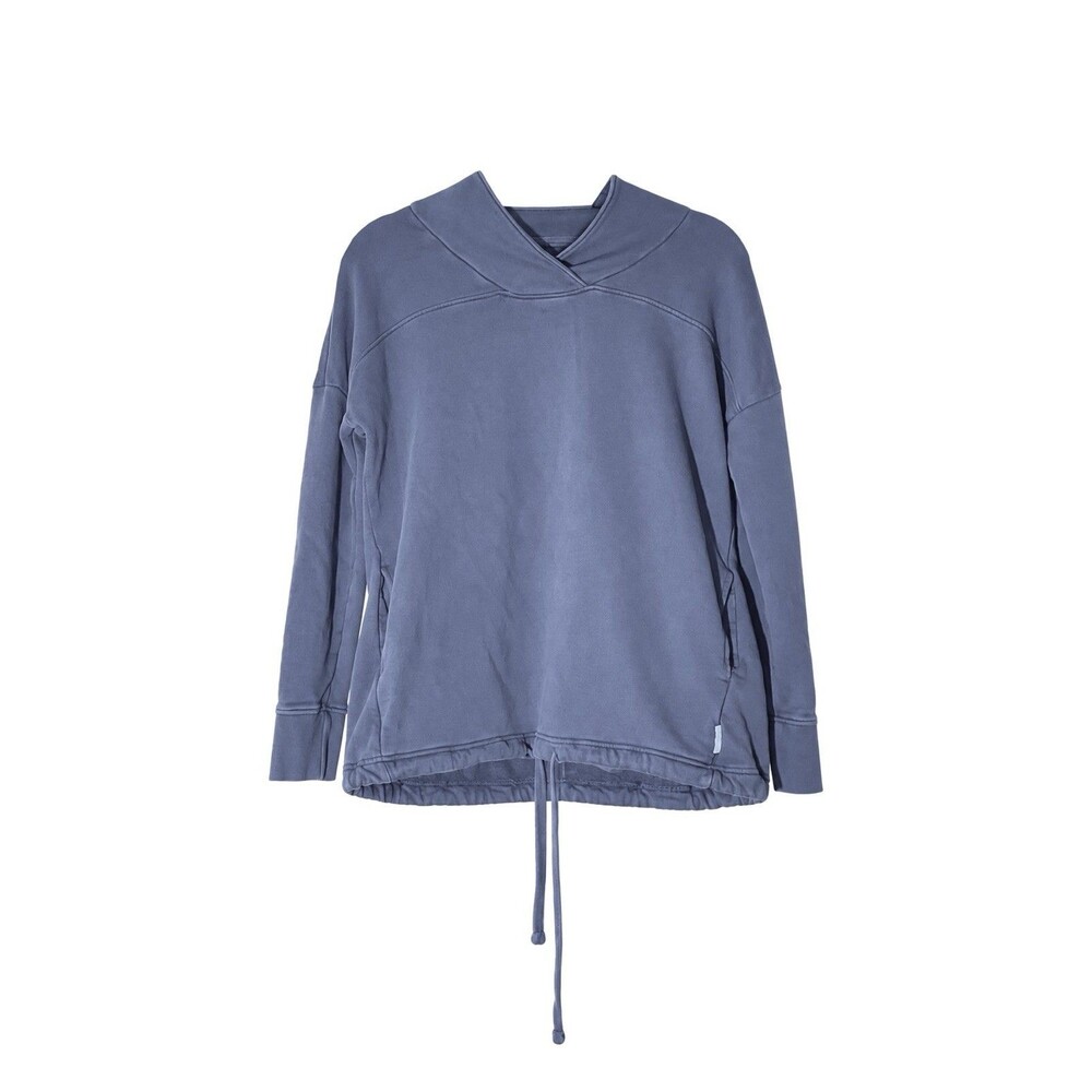 Pact Organic Cotton Crossover V Neck Pullover XS Blue Minimalist Casual Outdoor